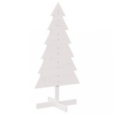 Cumpara ieftin Brad de Craciun decorativ, alb, 120 cm, lemn de pin masiv