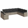 Set canapele de gradina cu perne 10 piese gri deschis poliratan