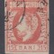 ROMANIA 1872 LP 32 REGELE CAROL I CU BARBA 15 BANI ROSU POINCON STAMPILAT