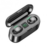 Casti F9 Mini Smart TWS Techstar&reg;, Wireless, Bluetooth V5.0, SplashResistent, Touch, iOS, Android, Negru