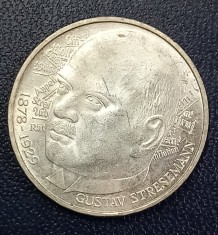(S) MONEDA DIN ARGINT GERMANIA - 5 MARK 1978, LIT. D, GUSTAV STRESEMANN