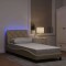 vidaXL Cadru de pat cu LED fără saltea cremă 80x200 cm țesătură 3310634