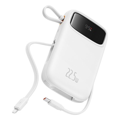 POWER BANK Baseus Qpow2 Dual-Cable, 10000mAh, PD 3.0 + QC 3.0 22.5W, 1 x USB; 1 x Iphone Lightning; 2 x USB Type-C, digital display pt. status baterie foto