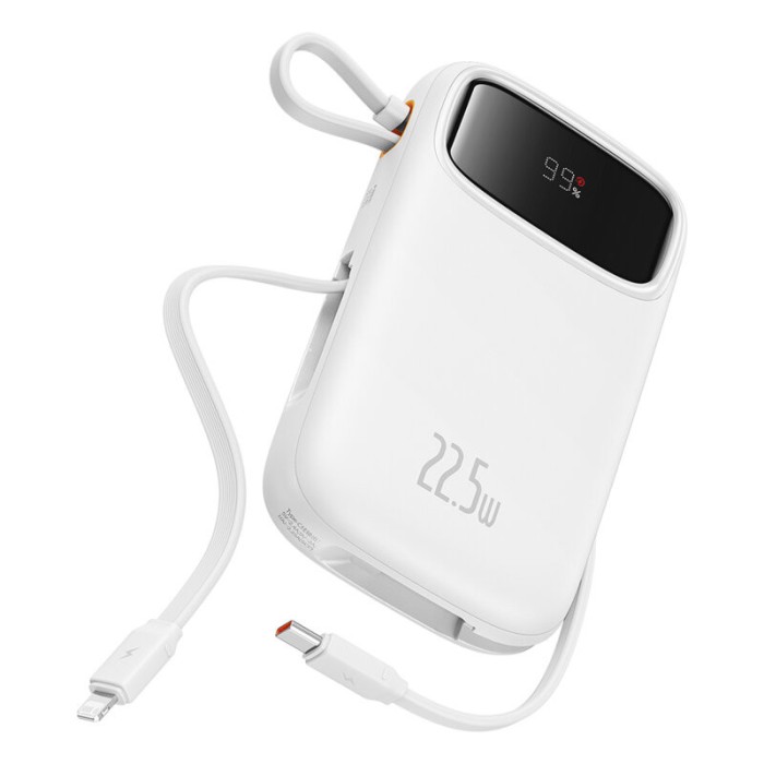 POWER BANK Baseus Qpow2 Dual-Cable, 10000mAh, PD 3.0 + QC 3.0 22.5W, 1 x USB; 1 x Iphone Lightning; 2 x USB Type-C, digital display pt. status baterie