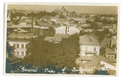 5261 - BUCURESTI, Panorama, Romania - old postcard, real PHOTO - unused - 1923 foto