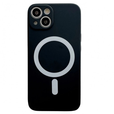Husa MagSafe pentru Apple iPhone 12 Pro, Silicon, Protectie pentru camera, Magnetica, Incarcare Wireless, Flippy, Negru foto