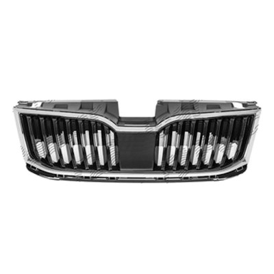 Grila masca radiator Skoda Octavia 3 (5e), 03.2017-, Cu Active Cruise Control, Fata, cromat/negru; complet, Aftermarket foto