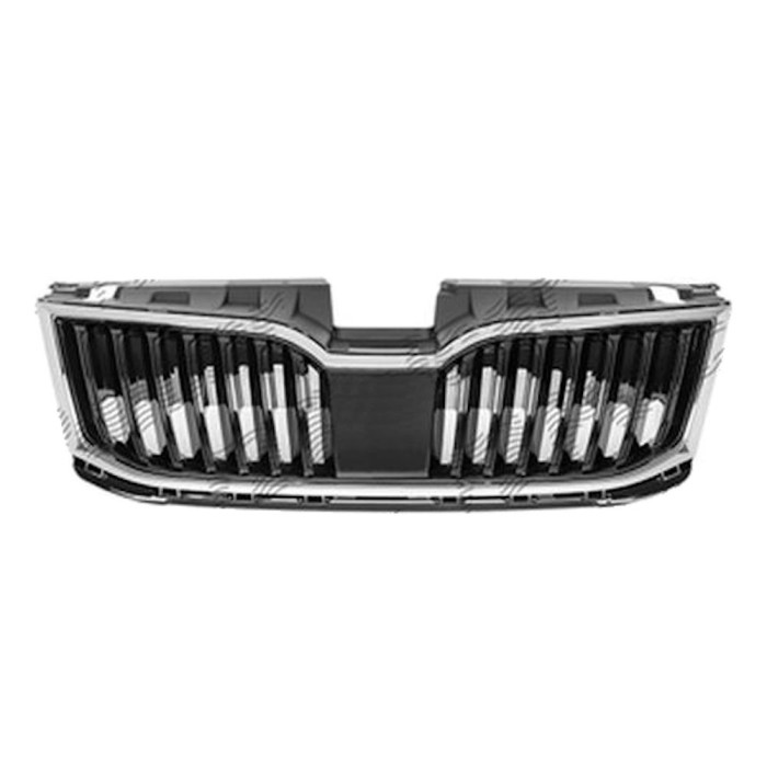 Grila masca radiator Skoda Octavia 3 (5e), 03.2017-, Cu Active Cruise Control, Fata, cromat/negru; complet, Aftermarket