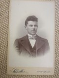 foto CDV veche, carton, atelier Schuller Kronstadt/ Brasov, portret bărbat