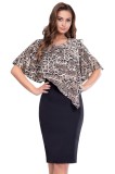 J689-9911 Rochie cu talie inalta si model sarpe, XL, XXL