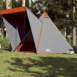 VidaXL Cort de familie Tipi pentru 6 persoane gri impermeabil