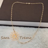 Cumpara ieftin Lantisor unisex placat cu aur 18K Brazilia cu stanta , Eleganta Clasica 55cm