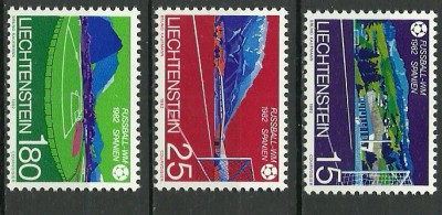 Liechtenstein 1982 - Stadioane CM fotbal, serie neuzata foto