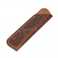 Etui din piele embosata pentru 2 piese stilou/pix/creion_manufactura foto