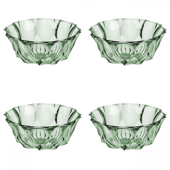 Set boluri, 4 piese, 290 ml, Plastic, Verde