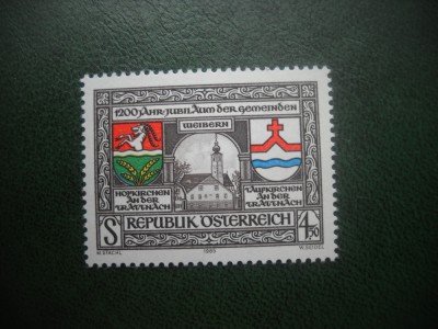 HOPCT TIMBRE MNH 708 COMUNA HOFKIRCHEN 1200 ANI 1985 -1 VAL AUSTRIA foto