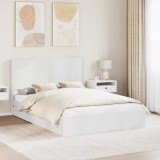 vidaXL Cadru de pat cu depozitare și tăblie Alb 160 x 200 cm 3414007