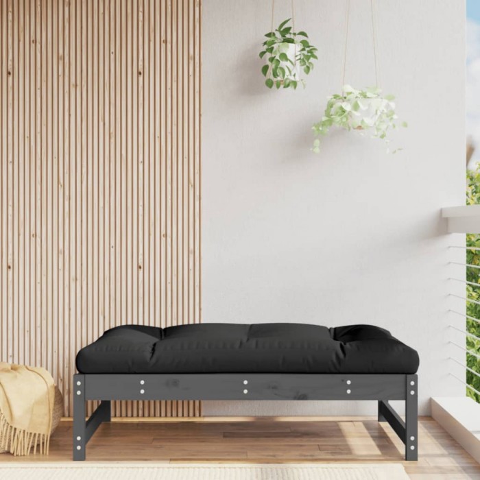 vidaXL Taburet de grădină, 120x80 cm, gri, lemn masiv de pin 825739