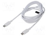 Cablu USB 2.0 USB C VENTION 2m alb nichelat