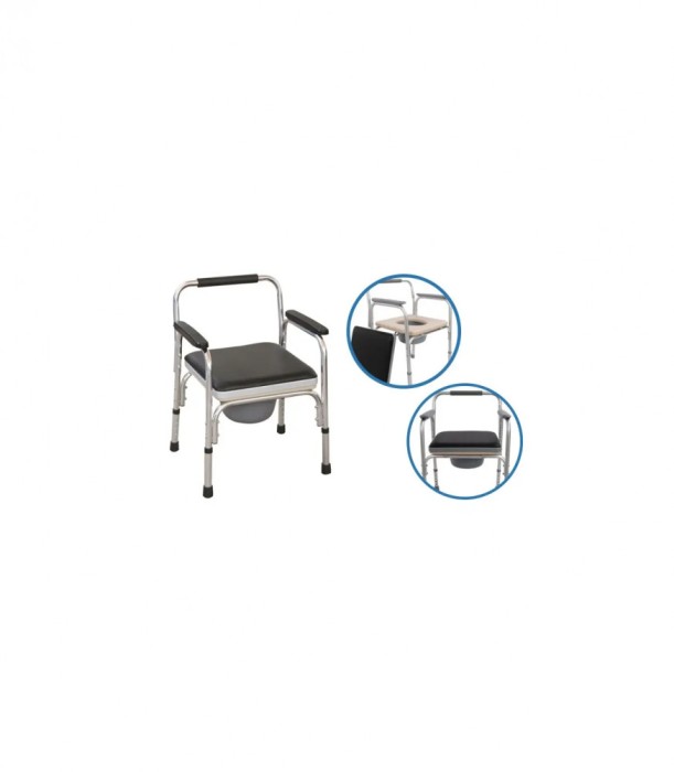 Scaun cu Toaletă Tapitat din Aluminiu Reglabil pe Inaltime Dr. Happy JL895