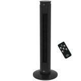 HOMCOM Ventilator Oscilant de Turn, 3 Viteze, Telecomandă, Temporizator, Mod Repaus, Ideal pentru Acasă | Aosom Romania