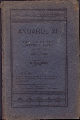 HST C1749 Anuar 1929-1930 Liceul Gheorghe Lazăr Sibiu foto