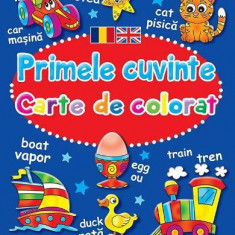 Primele cuvinte. Carte de colorat. Ediție bilingvă (Română - Engleză) - Paperback brosat - Brown Watson - Flamingo