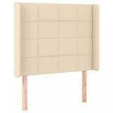 Cumpara ieftin Tablie de pat cu aripioare, crem, 83x16x118/128 cm, textil