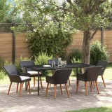 Cumpara ieftin Set de masă pentru grădină cu pernă 7 pcs Negru poliratan