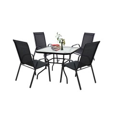 Set mobilier de grădină Juba 4+1 negru