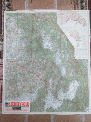 1942 HARTA LA SCARĂ MARE A ȚINUTULUI SECUIESC, CARTOGRAFIA ARMATEI REGALE UNGARE foto