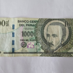 Paraguay 100 000 Guaranies 2007 Rara