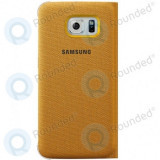 Portofel Samsung Galaxy S6 Edge Flip canvas galben EF-WG925BYEGWW