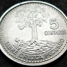 Moneda exotica 5 CENTAVOS - GUATEMALA, anul 2012 * cod 1227 = A.UNC