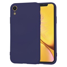 Husa premium din silicon pentru iphone xr - softflex, microfibra, navy blue foto