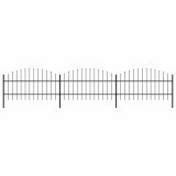 VidaXL Gard de grădină cu v&acirc;rf tip suliță din oțel 537x100 cm, negru