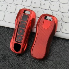 Husa Cheie Compatibila cu Porsche Smartkey TPU+PC ROSIE CARBON