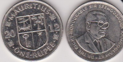 Mauritius 1 Rupee, ani diferiti, aUNC foto