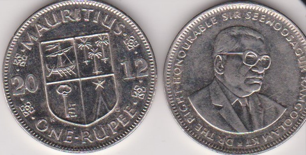 Mauritius 1 Rupee, ani diferiti, aUNC