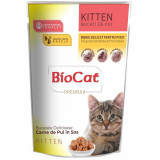 Bio Cat Plic Kitten Pui In Sos, 85 g, Biocat