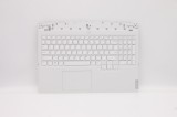 Carcasa superioara cu tastatura palmrest Laptop, Lenovo, Legion 5-15ITH6H Type 82JH, 5CB1D05094, 5CB1D05090, AP1ZT000340, iluminata, 4 pini, alba, lay