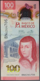 Bancnota Mexic 100 Pesos 2021 - P134 UNC ( polimer - serie BN )