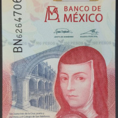 Bancnota Mexic 100 Pesos 2021 - P134 UNC ( polimer - serie BN )