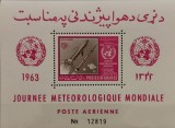 BC201, Afganistan 1963, colita Ziua Mondiala a Meteorologiei, aviatie, Nestampilat