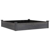 Cumpara ieftin Strat gradina inaltat cu captuseala gri 120x120x25 cm lemn brad