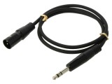 Cablu audio XLR - Jack 6,35 mm stereo, 1 m, negru
