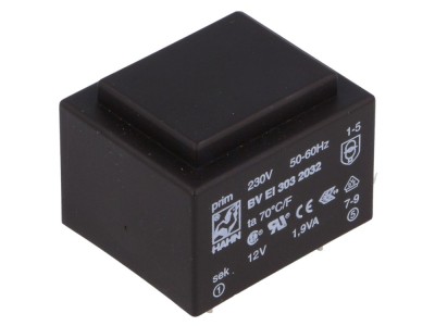 Transformator PCB 230V 12V, 1.9VA foto