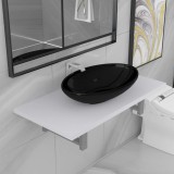 vidaXL Set mobilier de baie, 2 piese, alb, ceramică