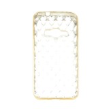 Husa silicon transparent + auriu (design grila) pentru Samsung Galaxy J1 (2016) J120