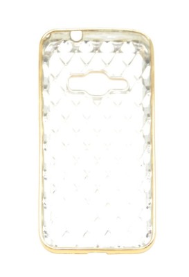 Husa silicon transparent + auriu (design grila) pentru Samsung Galaxy J1 (2016) J120 foto